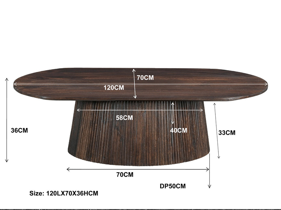 Salontafel Salvator Walnut Oval 120